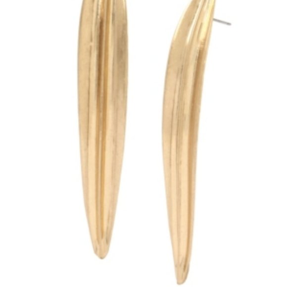 Robert Lee Morris Soho Sculptural Leaf Stick Earrings - Picture 1 of 2
